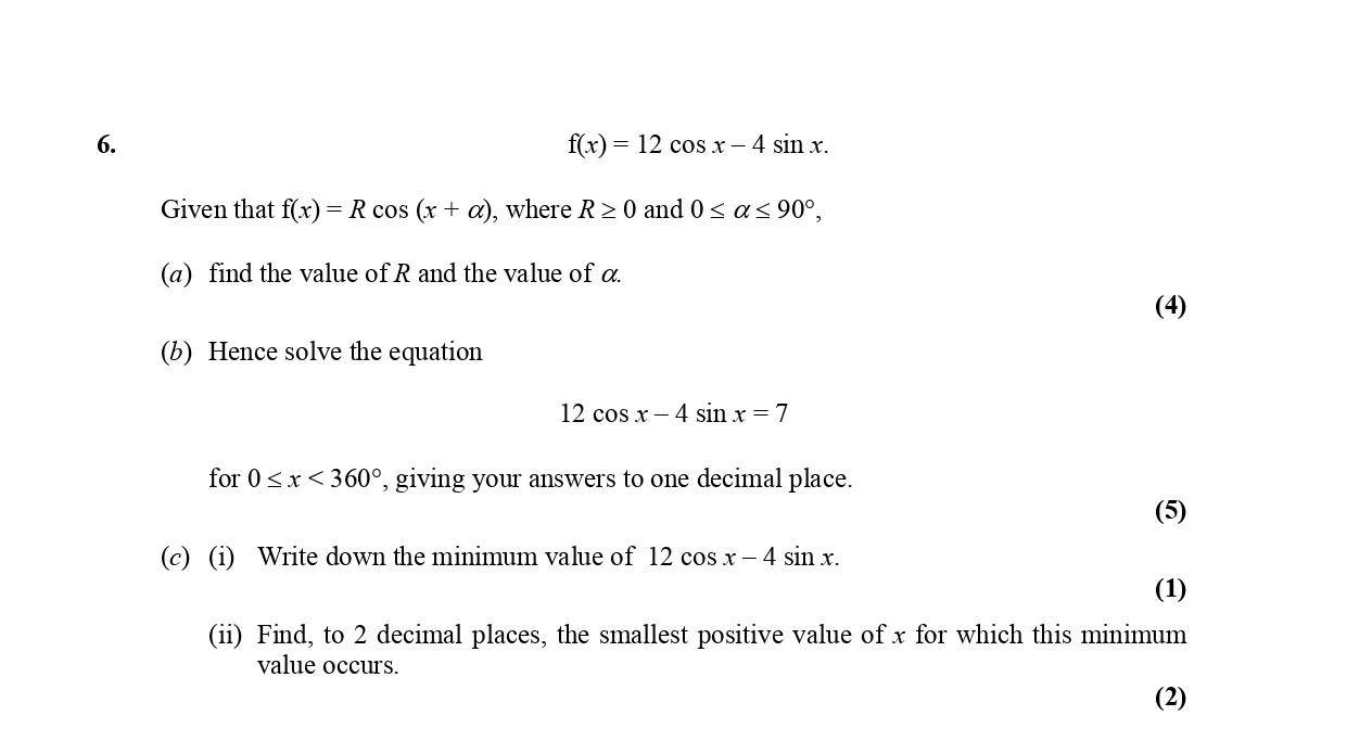 6.-f(x)-=-12-cos-x---4-sin-x-Edexcel-A-Level Maths Pure-Question 8-2006-Paper 5.png